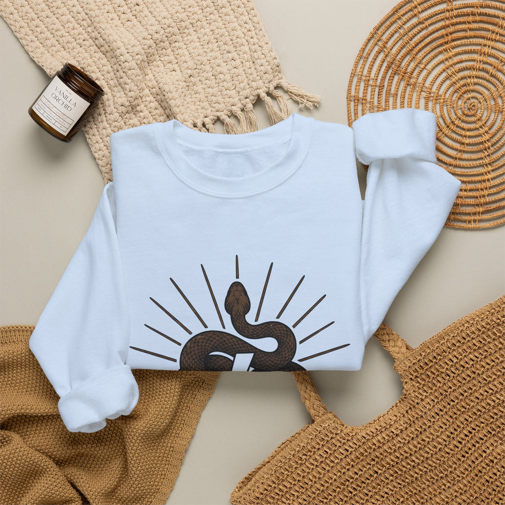 Snake Cowgirl Western Gift Boho Serpent Rodeo Fan Hippie Cowboy Vintage Lightning Bolt Sweatshirt
