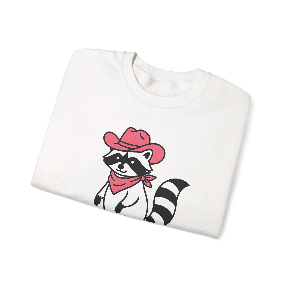 Raccoon Cowgirl Sweatshirt Cowgirl Pet Gift Women Cartoon Sweatshirt Raccoon Sweatshirt Cowgirl Fan Cartoonish Sweatshirt Animal Graphic Sketch Cowboy Hat