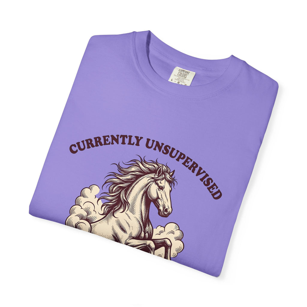 Horse Illustration T-Shirt Cowgirl Wildlife Gift Women Retro T-Shirt Equine T-Shirt Cowboy Fan Rodeo T-Shirt Wildlife Graphic Country Sky T-Shirt