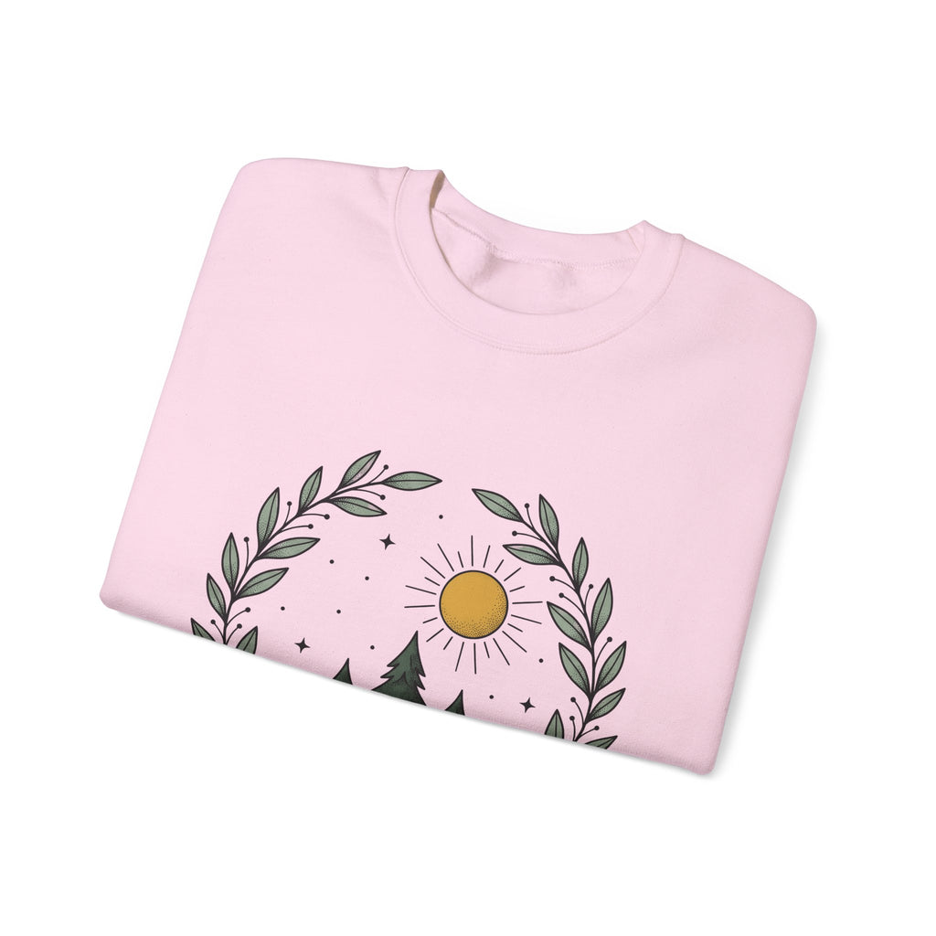 Fir Tree Sweatshirt Nature Wilderness Gift Women Leaf Sweatshirt Pine Sweatshirt Outdoors Enthusiast Foliage Sweatshirt Bush Graphic Outline Bright Sun Sweatshirt