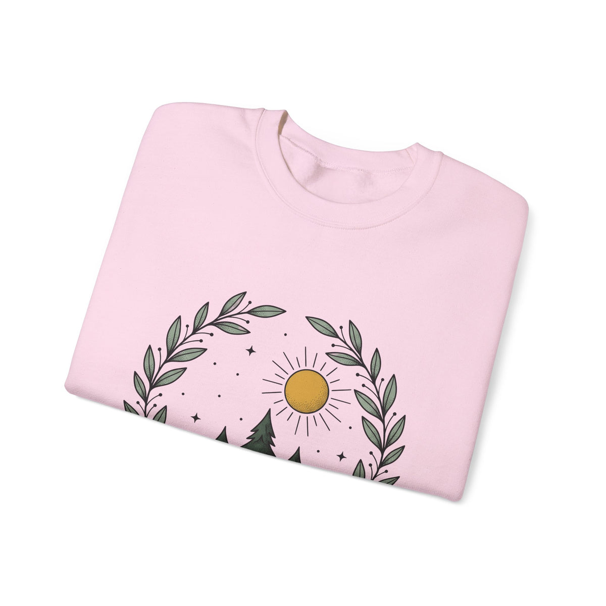 Fir Tree Sweatshirt Nature Wilderness Gift Women Leaf Sweatshirt Pine Sweatshirt Outdoors Enthusiast Foliage Sweatshirt Bush Graphic Outline Bright Sun Sweatshirt