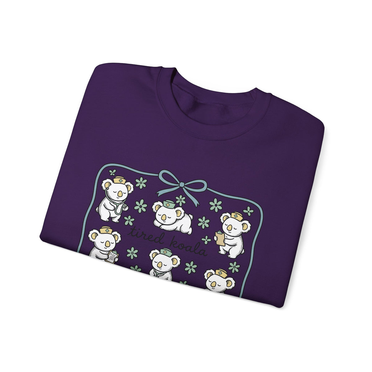 Medical Koala Sweatshirt Nurses Fauna Gift Women Sweet Sweatshirt Koala Sweatshirt Nurse Enthusiast Cute Sweatshirt Wildlife Graphic Doodle Florals Sweatshirt
