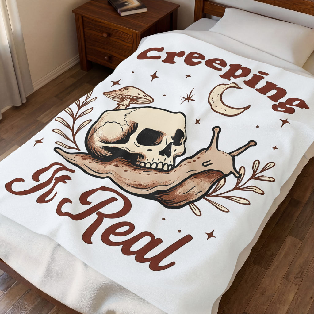 Skeleton Snail Blanket Halloween Horror Gift Women Retro Blanket Snail Blanket Horror Fan Creepy Graphic Blanket Sketch Toadstool Blanket