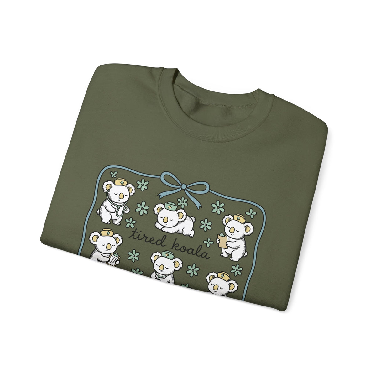 Medical Koala Sweatshirt Nurses Fauna Gift Women Sweet Sweatshirt Koala Sweatshirt Nurse Enthusiast Cute Sweatshirt Wildlife Graphic Doodle Florals Sweatshirt