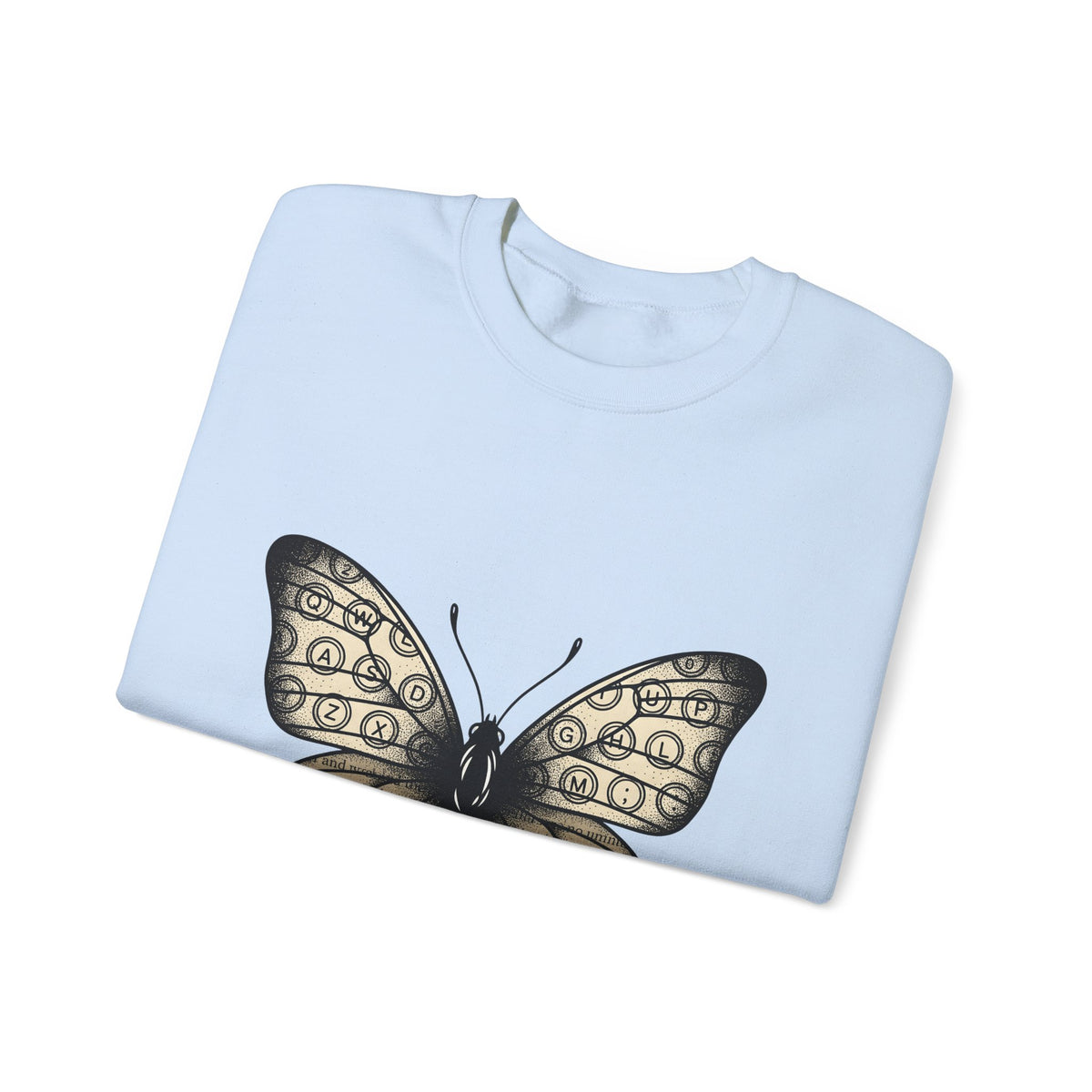 Butterfly Design Sweatshirt Moms Environment Gift Women Sketch Sweatshirt Butterfly Sweatshirt Motherhood Fan Illustration Graphic Cartoon Keyboard Keys