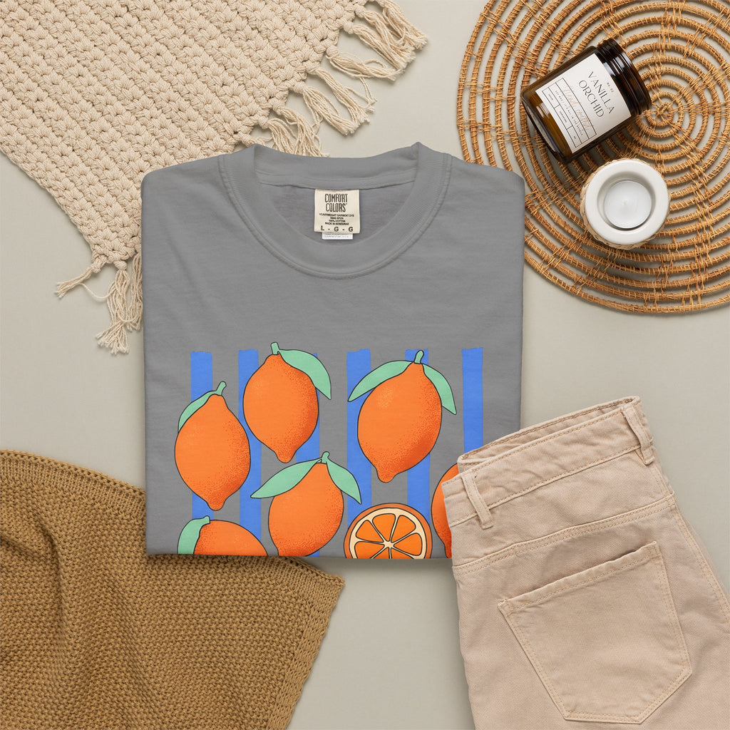 Lemon Fruit T-Shirt Drinks Vacation Gift Women Cartoon T-Shirt Citrus T-Shirt Beverage Fan Cocktail Graphic Classic Orange Segment T-Shirt
