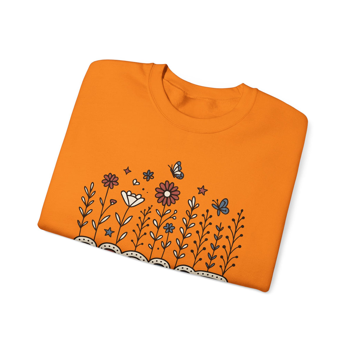 Floral Home Graphic Sweatshirt America Patriotic Gift Women Boho Sweatshirt Home Decor Sweatshirt American Fan Bohemian Sweatshirt Star Graphic Retro Butterfly