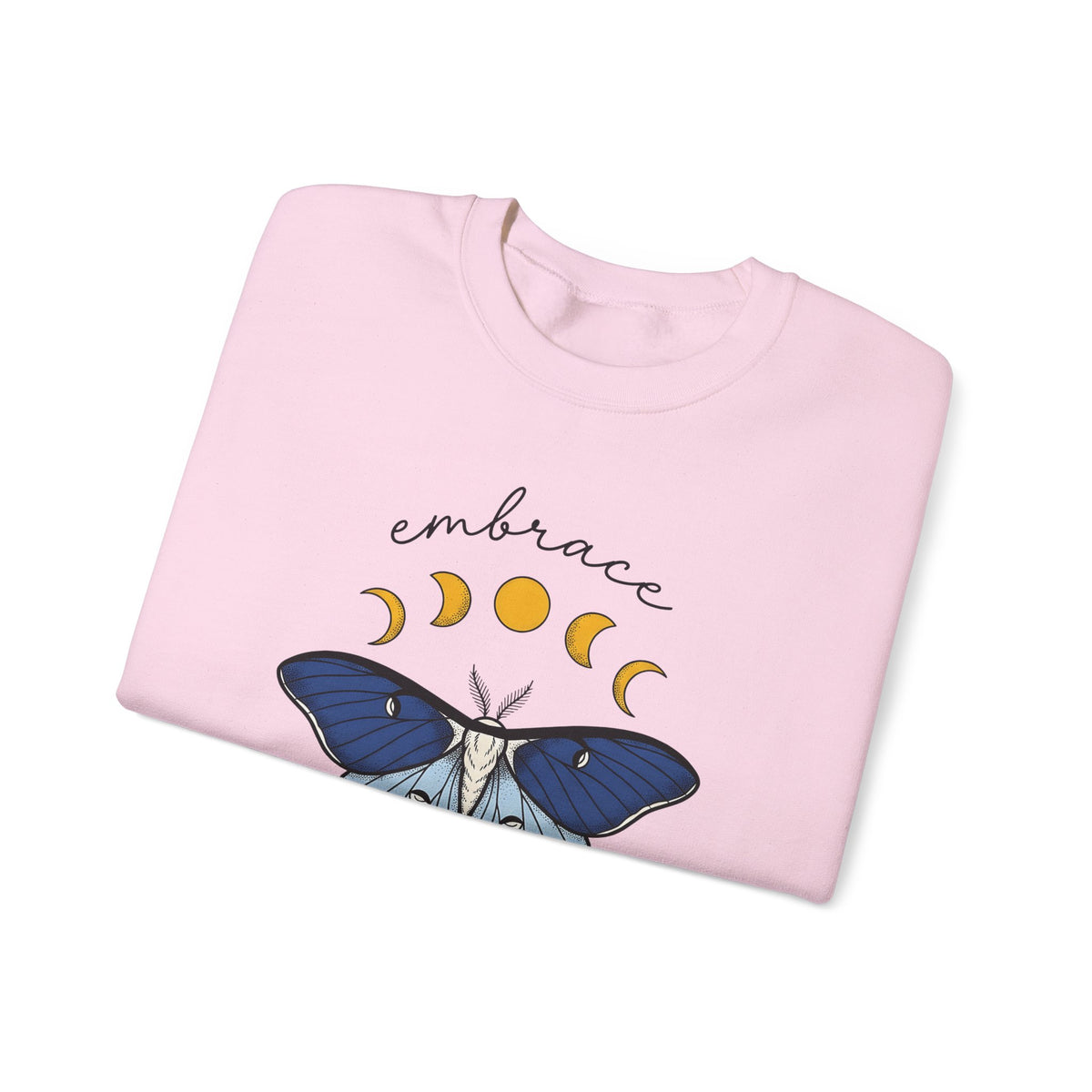 Luna Moth Sweatshirt Boho Chic Occult Gift Women Hippie Sweatshirt Actias Luna Sweatshirt Bohemian Enthusiast Psychedelic Sweatshirt Mystical Graphic Sleek
