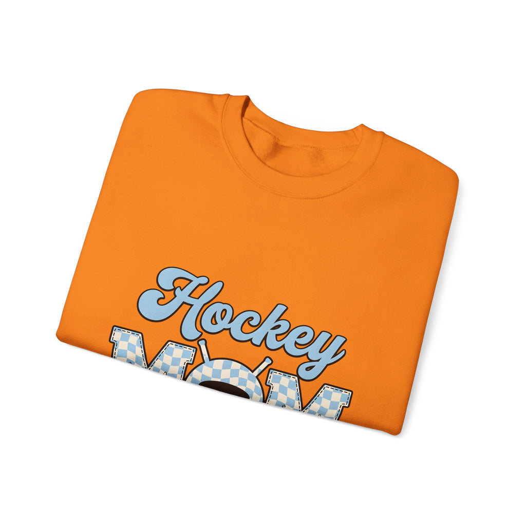Hockey Puck Sweatshirt Hockey Mom Sports Gift Women Retro Sweatshirt Puck Sweatshirt Hockey Fan Vintage Sweatshirt Athletic Graphic Checkered Hockey Sticks