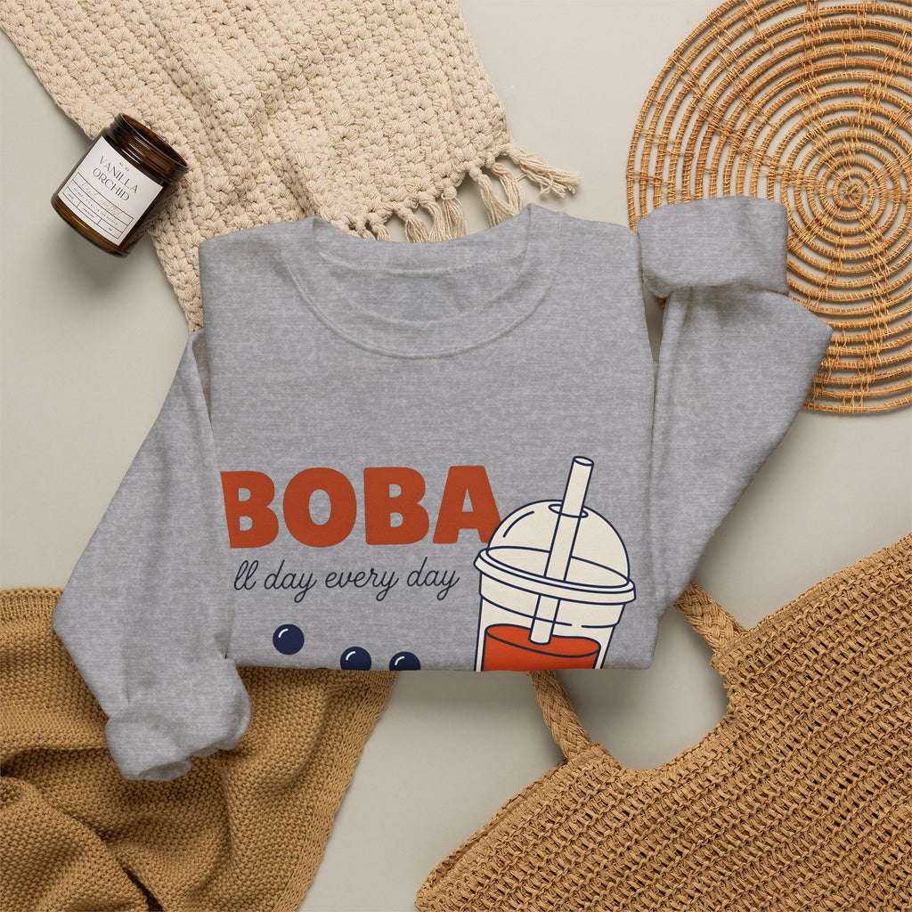 Tapioca Tea Sweatshirt Boba Dessert Gift Women Hand Drawn Sweatshirt Bubble Tea Sweatshirt Boba Fan Hand Drawn Sweatshirt Sweet Graphic Line Art Carp Sweatshirt
