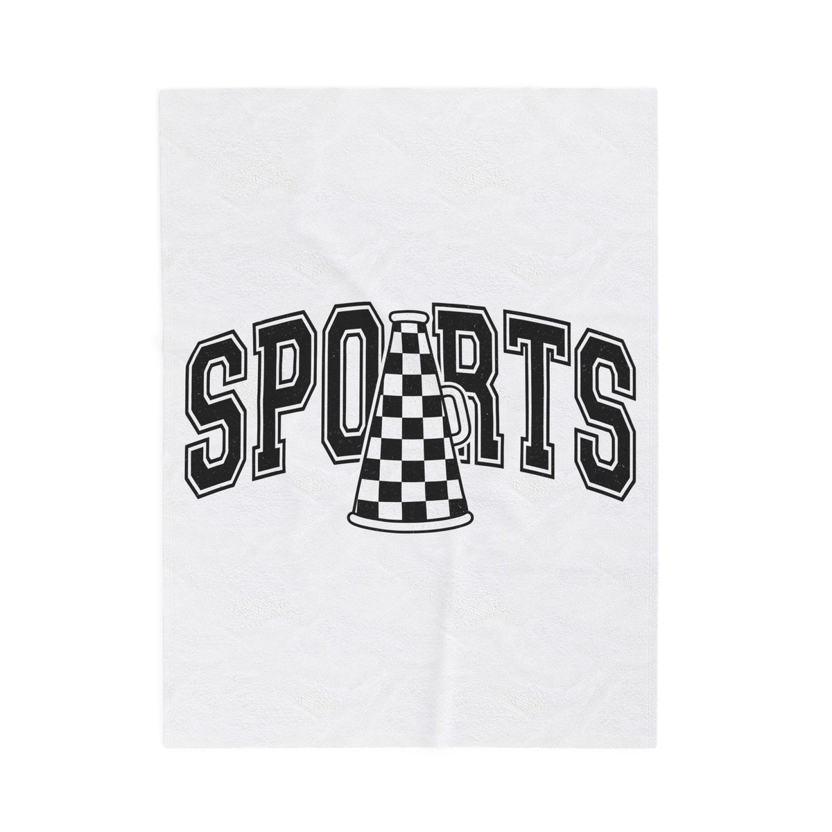 Checkered Megaphone Blanket Mom Sports Gift Women Varsity Blanket Loudspeaker Blanket Mother Fan Letterman Blanket Athlete Graphic Vintage Bold