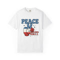 Peace Gesture T-Shirt America/4th Of July Celebration Gift Women Sketch T-Shirt Peace Sign T-Shirt Patriot Fan Hand Drawn T-Shirt Party Graphic