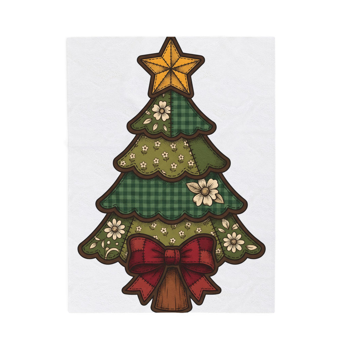 Christmas Tree Christmas Holiday Gift Farmhouse Fir Christmas Fan Rustic Seasonal Vintage Red Bow Blanket