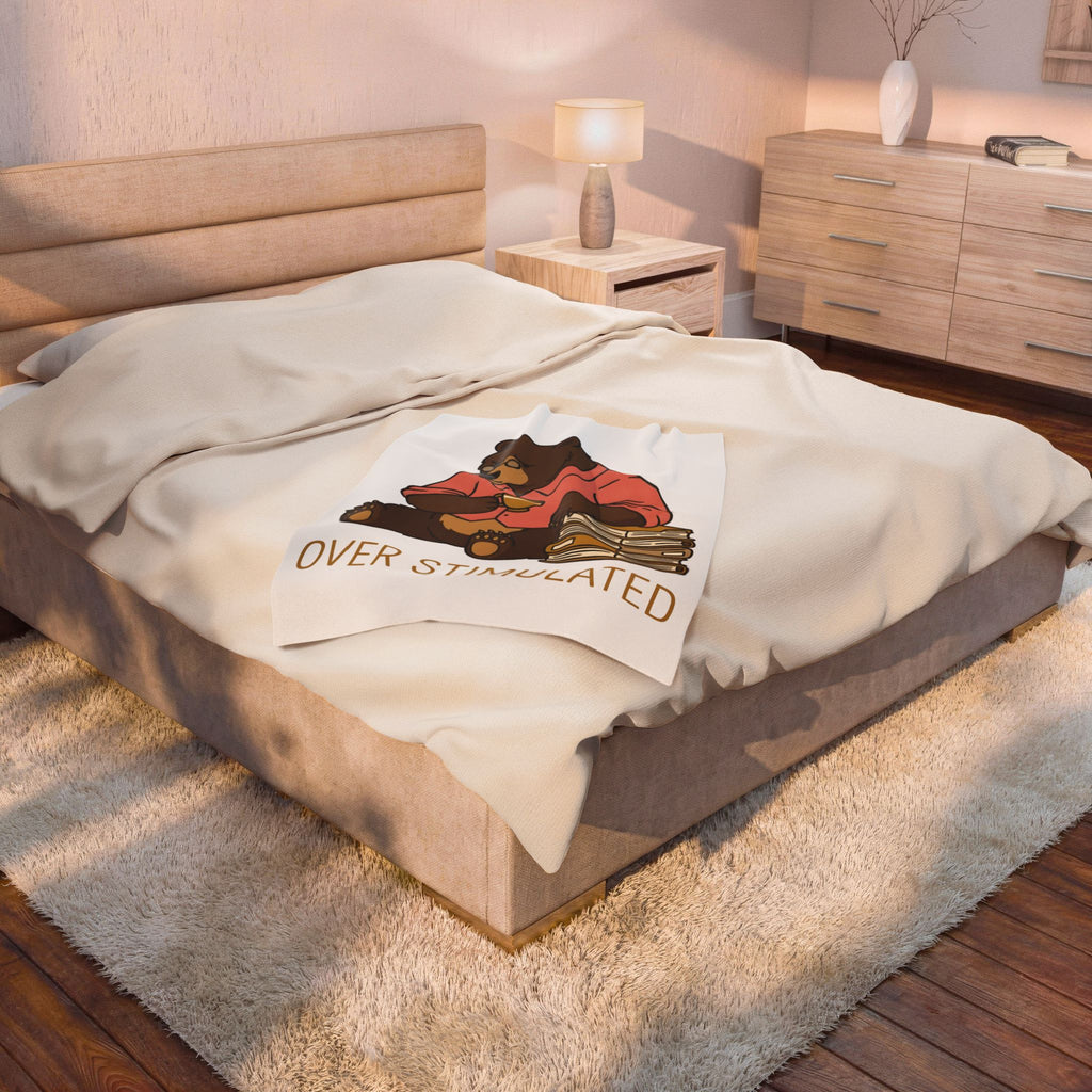 Bear Mocha Blanket Teachers Caffeine Gift Women Illustration Blanket Mocha Blanket Educator Enthusiast Drawing Blanket Caffeine Graphic Doodle