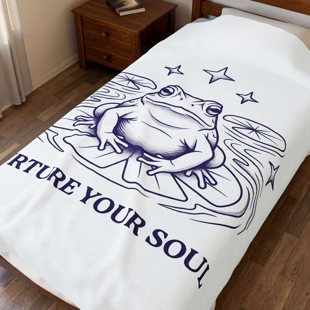 Frog Lotus Bloom Blanket Boho Chic Wellness Gift Women Gypsy Blanket Toad Blanket Bohemian Enthusiast Bohemian Blanket Mindful Graphic Classic