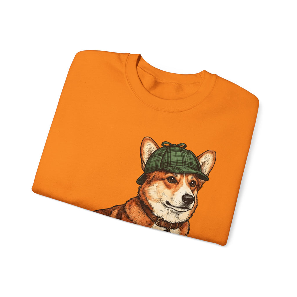 Corgi Puppy Dog Animals Gift Sketch Puppy Dog Fan Canine Doggy Retro Detective Cap Sweatshirt