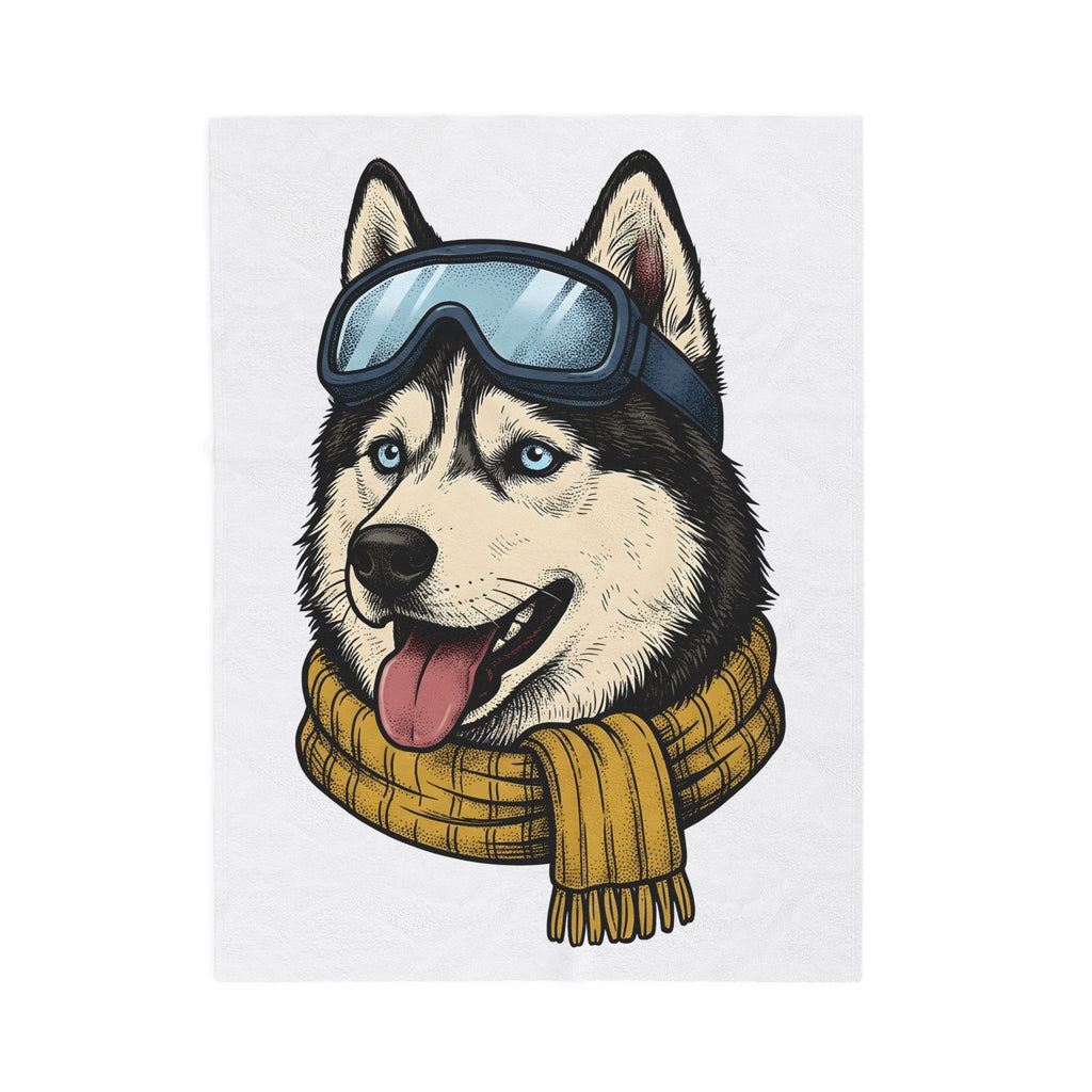 Husky Wolf Blanket Dog Snow Gift Women Line Art Blanket Wolfdog Blanket Dog Fan Siberian Graphic Blanket Hand Drawn Neckerchief Blanket