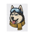 Husky Wolf Blanket Dog Snow Gift Women Line Art Blanket Wolfdog Blanket Dog Fan Siberian Graphic Blanket Hand Drawn Neckerchief Blanket