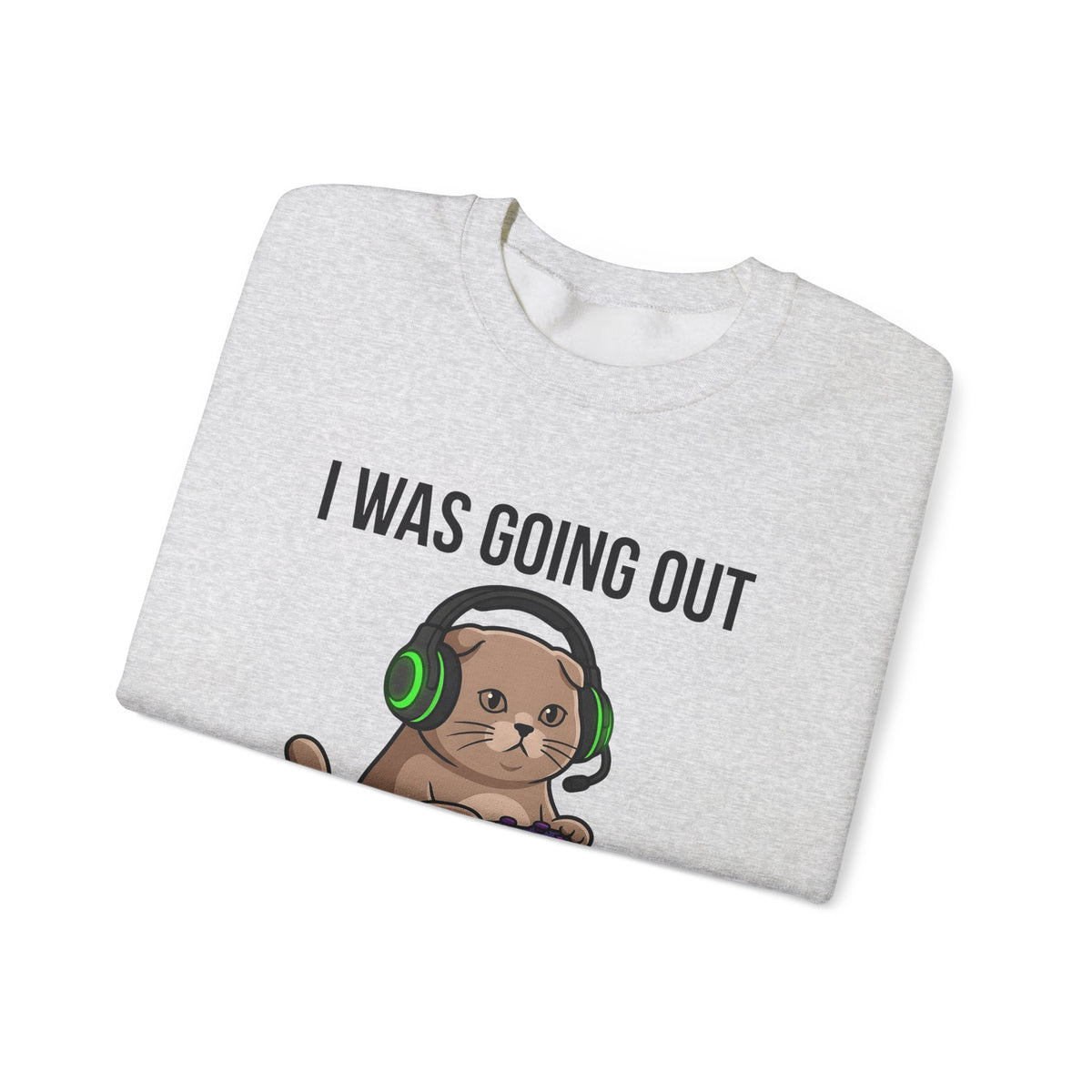 Gamer Cat Sweatshirt Cat Gaming Gift Women Cartoon Sweatshirt Kitty Sweatshirt Feline Fan Comic Sweatshirt Gamer Graphic Kawaii Headset Sweatshirt