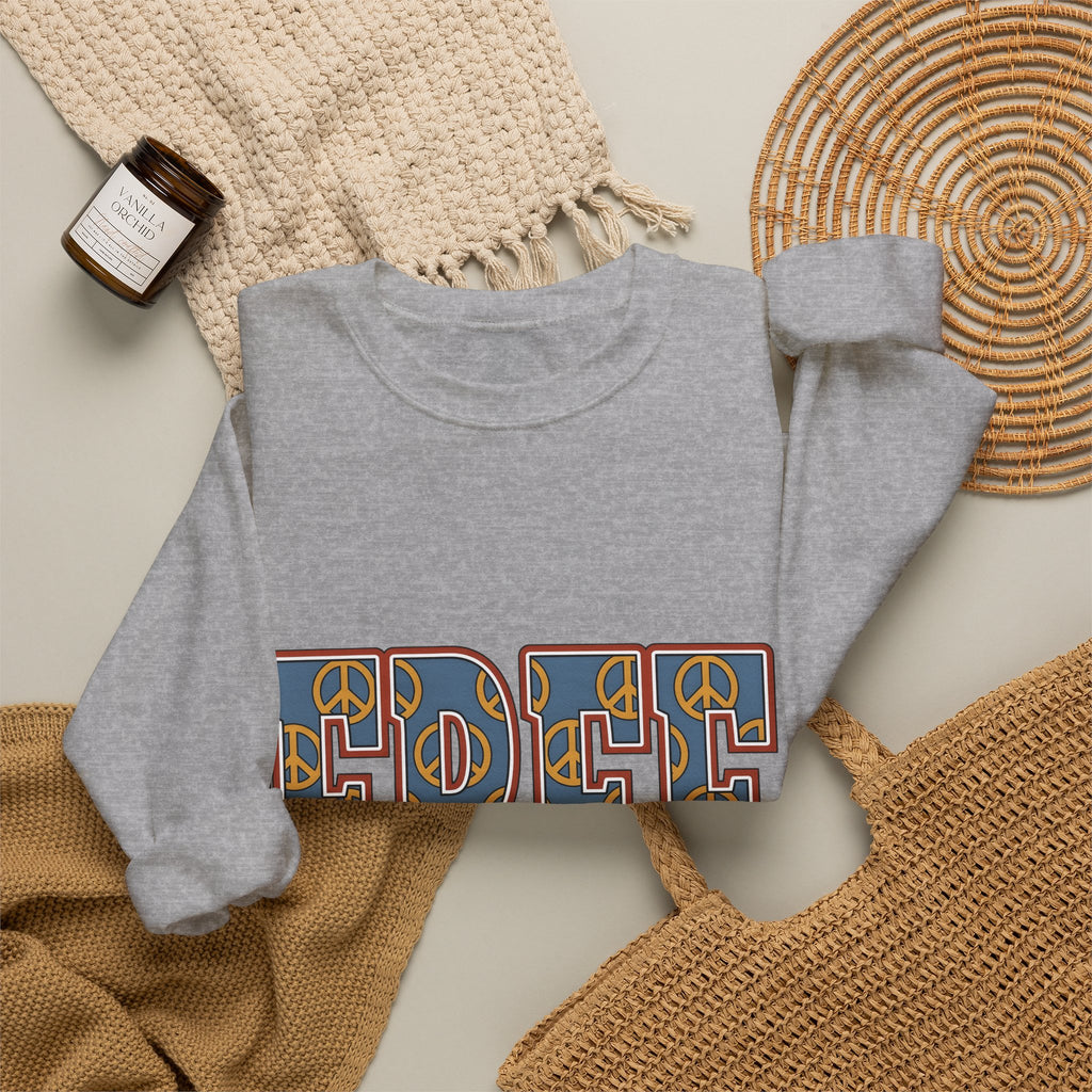 Peace Sign Graphic Sweatshirt America 4Th Of July Patriotic Gift Women Bold Sweatshirt Symbol Sweatshirt Fireworks Fan Graphic Design Vintage Retro Pattern