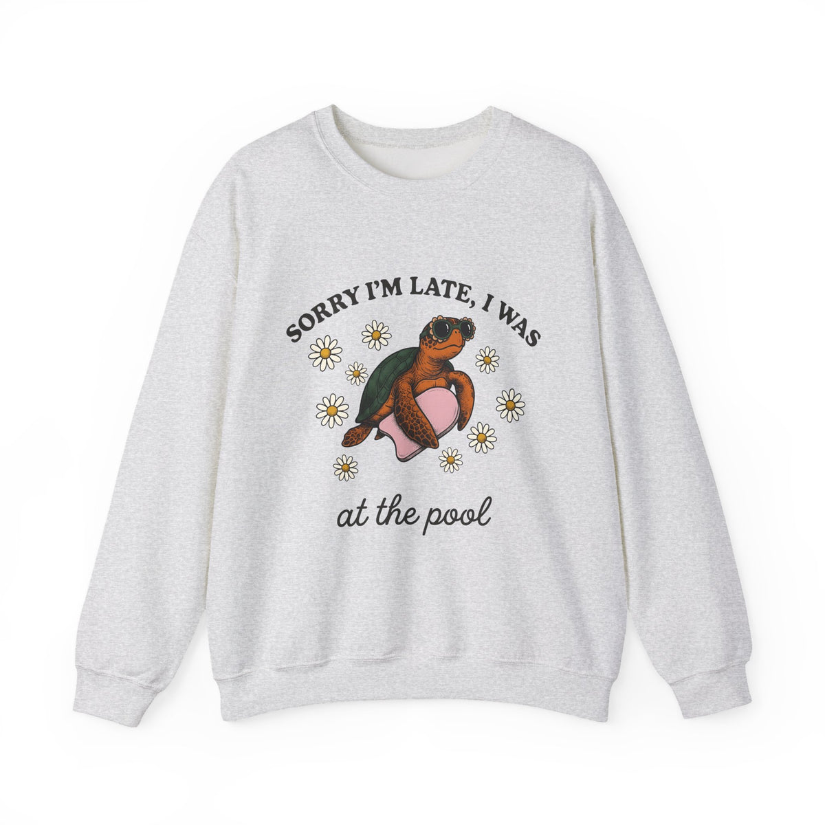 Turtle Swimming Ring Sweatshirt Sports & Activities Holiday Gift Women Nostalgic Sweatshirt Inflatable Ring Sweatshirt Athlete Fan Retro Sweatshirt Vacation