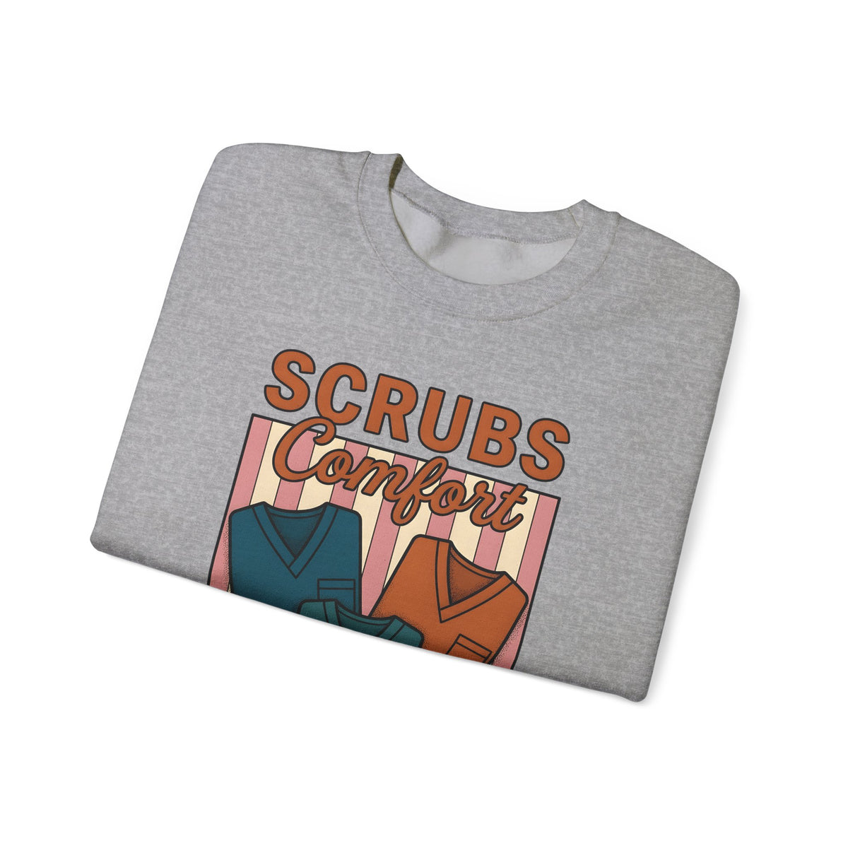 Scrubs Print Sweatshirt Nurses Wellness Gift Women Hand Drawn Sweatshirt Medical Print Sweatshirt Nurse Enthusiast Illustration Graphic Line Art Red Cross