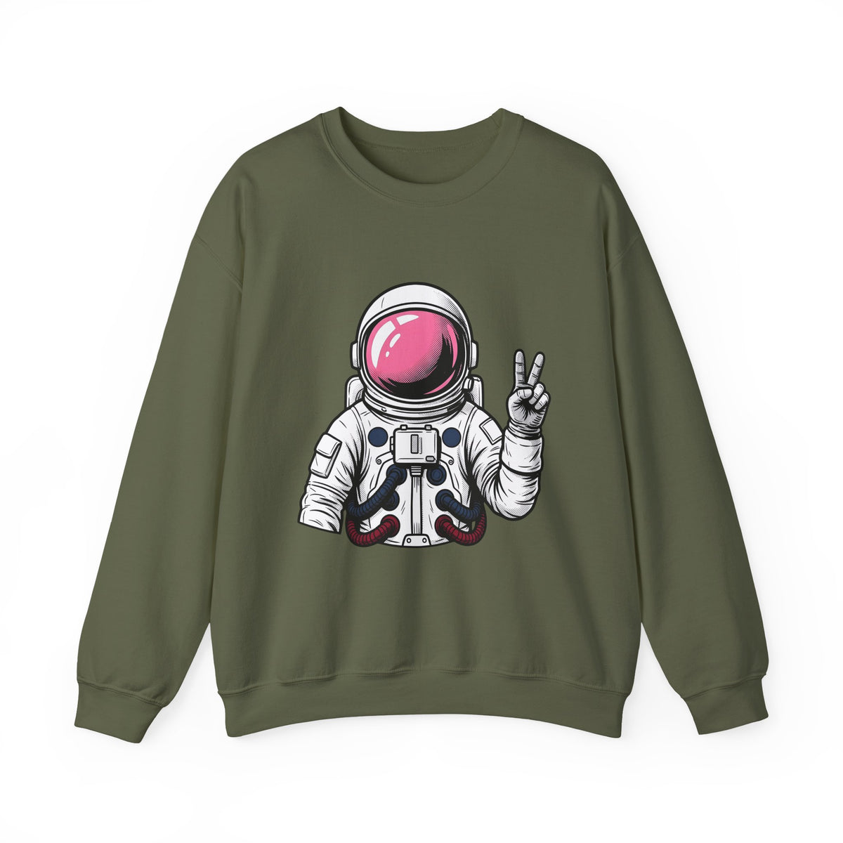 Astronaut Graphic Sweatshirt America Space Gift Women Comic Sweatshirt Cosmonaut Sweatshirt Patriot Fan Galactic Graphic Illustration Cartoon Sweatshirt Retro