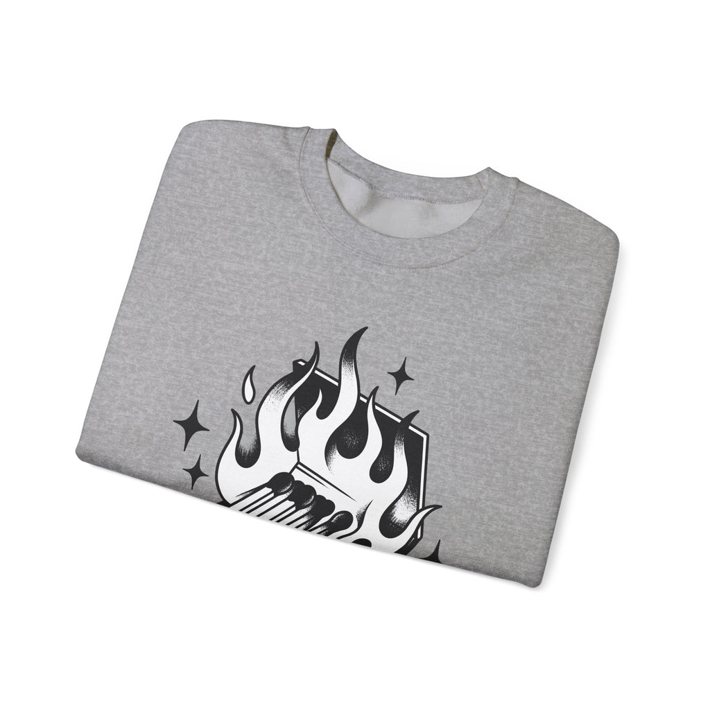 Lit Matchbox Sweatshirt Retro Amulet Gift Women Traditional Sweatshirt Matchbox Sweatshirt Retro Fan Matchstick Sweatshirt Charm Graphic Antique Twinkles