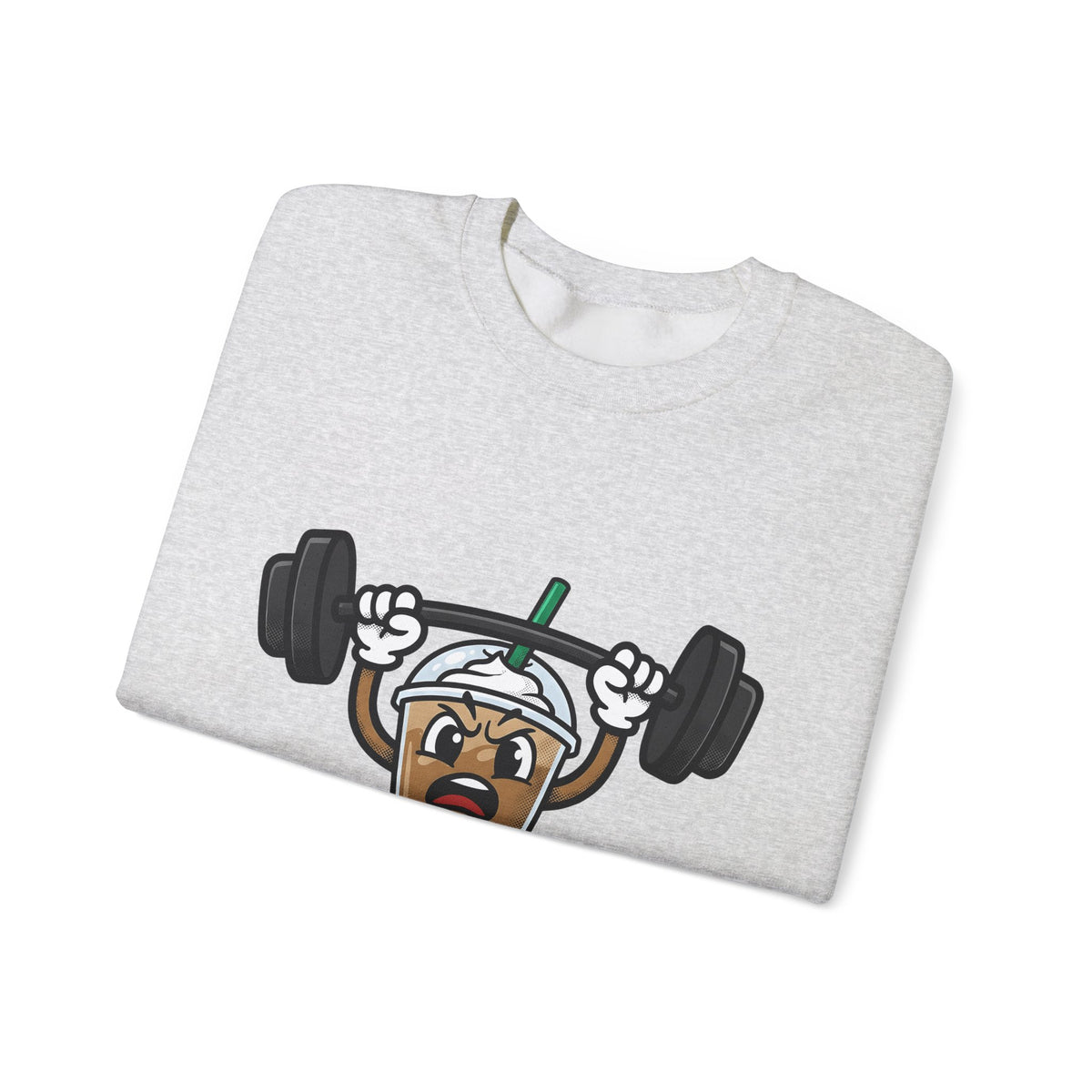 Latte Cup Icon Sweatshirt Coffee Exercise Gift Women Caricature Sweatshirt Coffee Sweatshirt Sweatshirt Coffee Fan Fitness Graphic Sweatshirt Pop Art Gym Weight