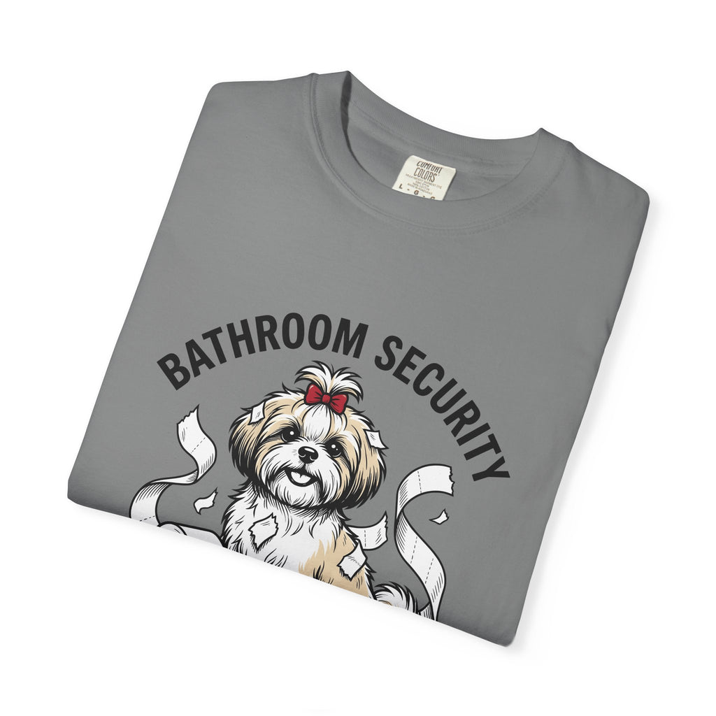 Shih Tzu Puppy T-Shirt Dog Joke Gift Women Comic T-Shirt Puppy T-Shirt Dog Fan Cartoon T-Shirt Humor Graphic Sketch Bathroom Paper T-Shirt