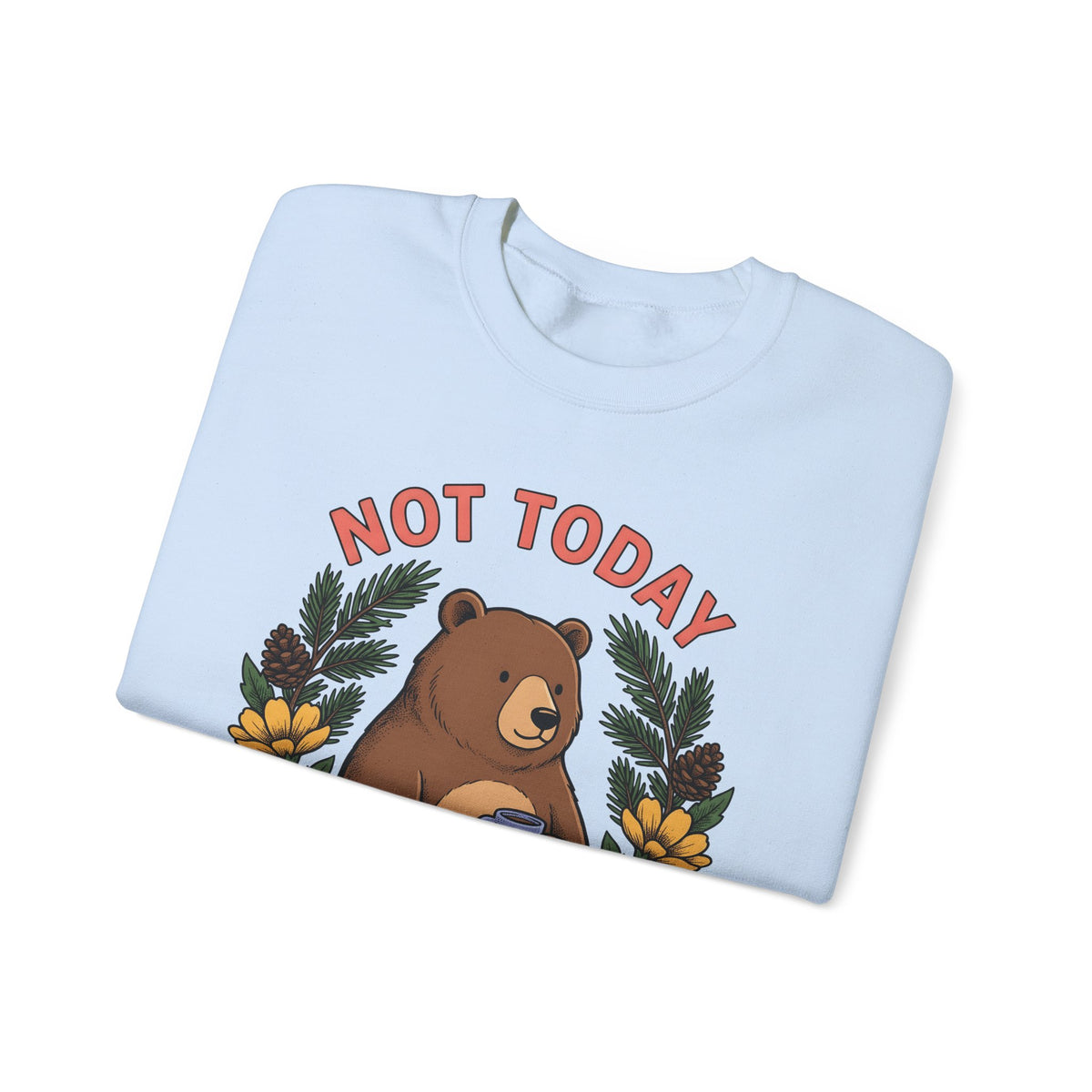 Bear Drink Sweatshirt Sweatshirt Funny Beasts Gift Women Comic Art Sweatshirt Sweatshirt Sweatshirt Humor Fan Cartoon Sweatshirt Creature Graphic Classic Flower Wreath