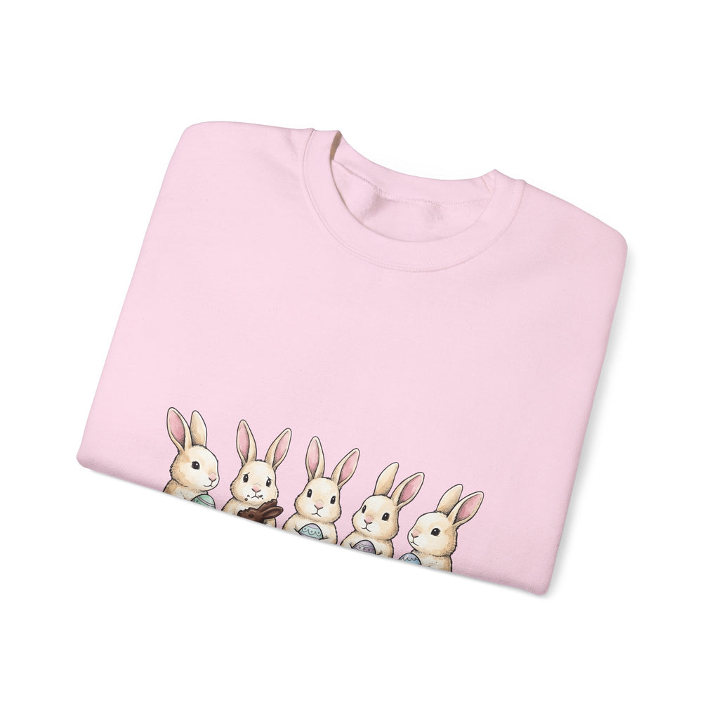 Rabbit Group Sweatshirt Easter Critters Gift Women Doodle Sweatshirt Bunny Sweatshirt Easter Fan Hare Sweatshirt Creature Graphic Minimalist Colorful Egg