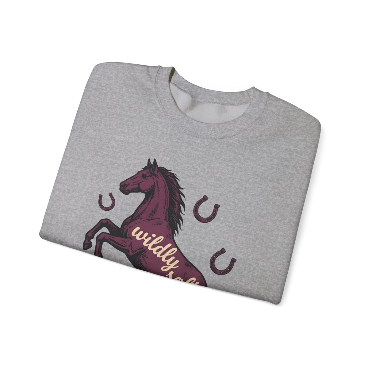Horse Design Sweatshirt Boho Chic Ranch Gift Women Classic Sweatshirt Equine Sweatshirt Hippie Fan Vintage Sweatshirt Western Graphic Doodle Horseshoe Sweatshirt