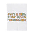 Classic Fun Font Blanket Figure Skating Sport Gift Women Cheerful Blanket Typography Blanket Skater Enthusiast Happy Blanket Athletic Graphic