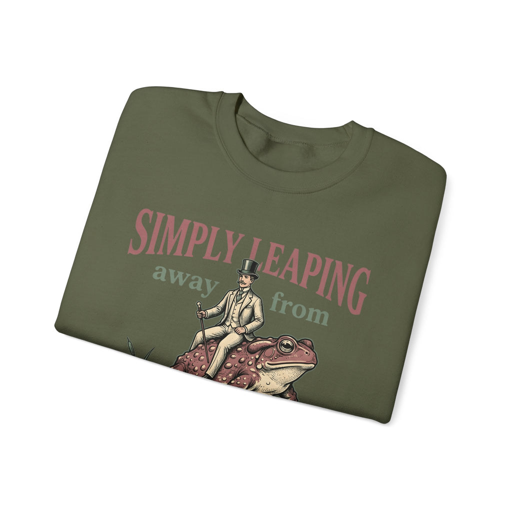 Man Riding Toad Sweatshirt Funny Animal Gift Women Vintage Sweatshirt Rider Sweatshirt Humor Fan Retro Illustration Graphic Retro Top Hat Sweatshirt