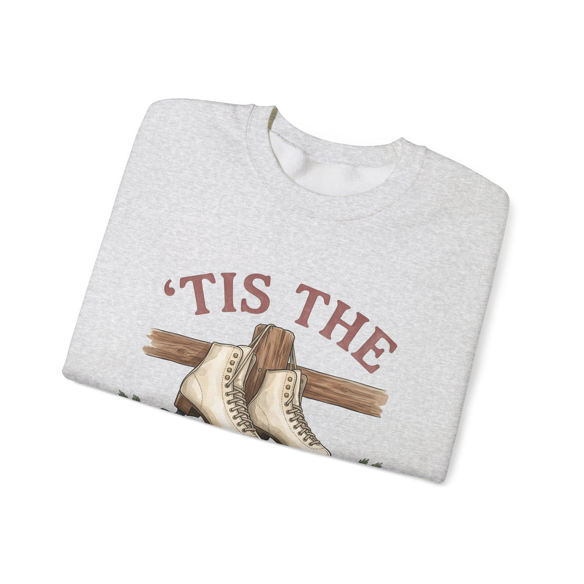 Skating Boots Sweatshirt Christmas Frost Gift Women Doodle Sweatshirt Ice Skates Sweatshirt Christmas Fan Ice Skate Sweatshirt Frosty Graphic Illustration