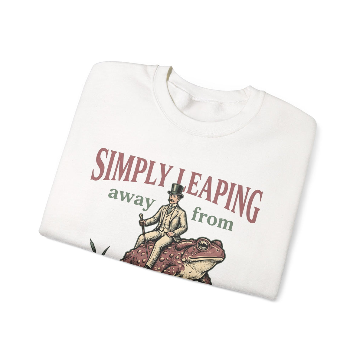 Man Riding Toad Sweatshirt Funny Animal Gift Women Vintage Sweatshirt Rider Sweatshirt Humor Fan Retro Illustration Graphic Retro Top Hat Sweatshirt