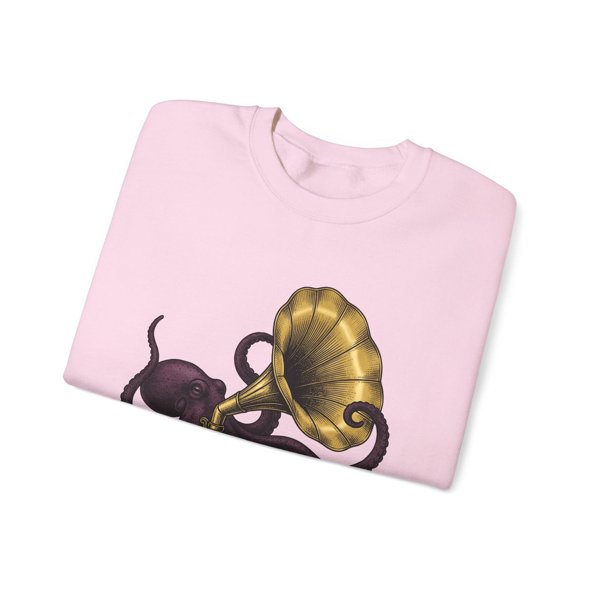 Octopus Phonograph Sweatshirt Animal Sound Gift Women Classic Sweatshirt Gramophone Sweatshirt Pet Fan Retro Sweatshirt Audio Graphic Doodle Music Player