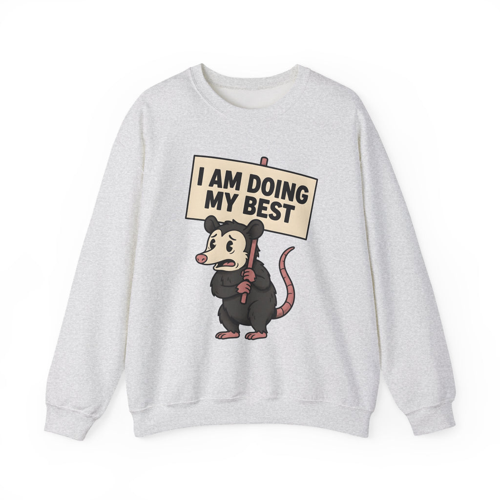 Possum Drawing Sweatshirt Funny Creatures Gift Women Animated Sweatshirt Opossum Sweatshirt Humor Fan Cartoon Sweatshirt Animal Graphic Doodle Demonstration