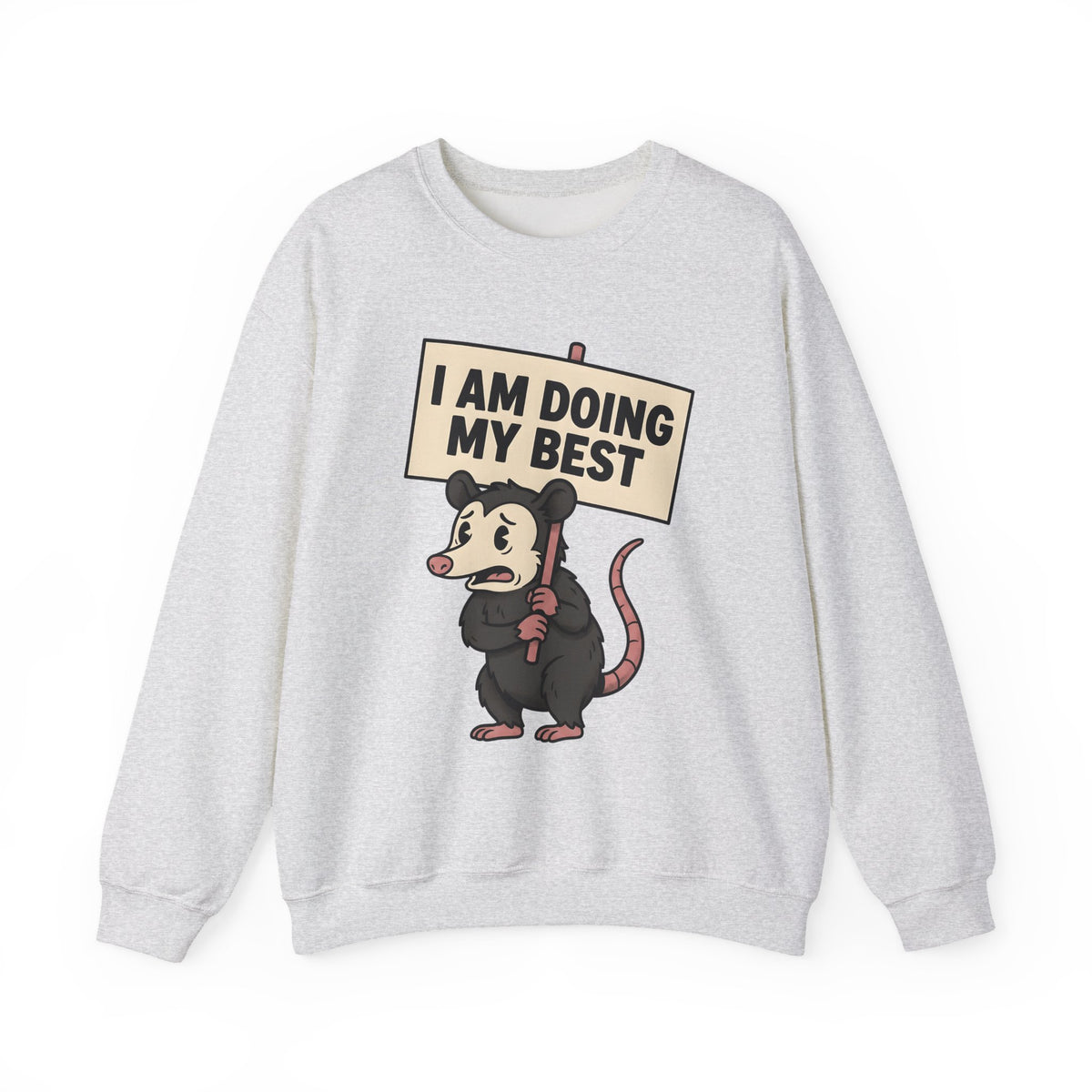 Possum Drawing Sweatshirt Funny Creatures Gift Women Animated Sweatshirt Opossum Sweatshirt Humor Fan Cartoon Sweatshirt Animal Graphic Doodle Demonstration