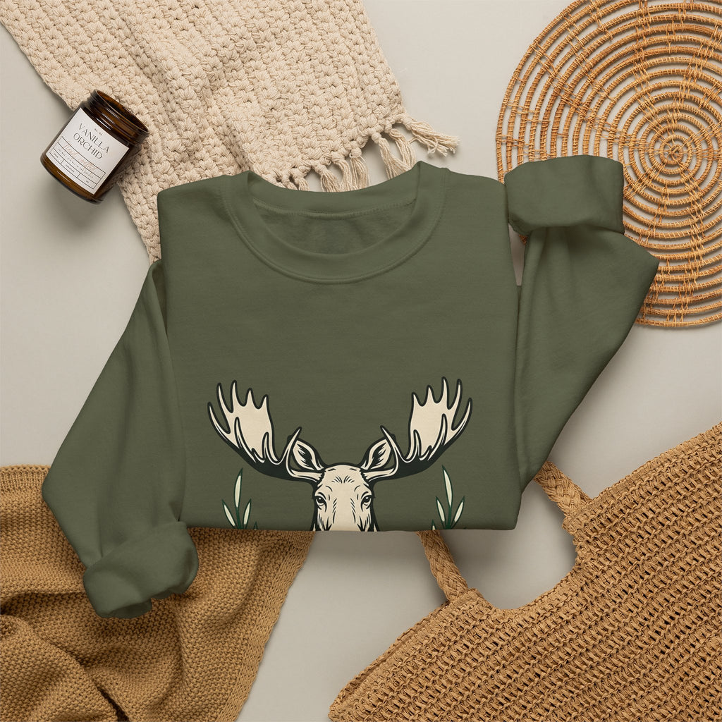 Stag Head Sweatshirt River Rafting Exploration Gift Women Old Fashioned Sweatshirt Antler Sweatshirt Whitewater Fan Vintage Sweatshirt Adventure Graphic Line