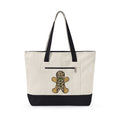 Spotted Gingerbread Animal Xmas Gift Shimmer Gingerbread Man Leopard Fan Glitter Holiday Tote Bag