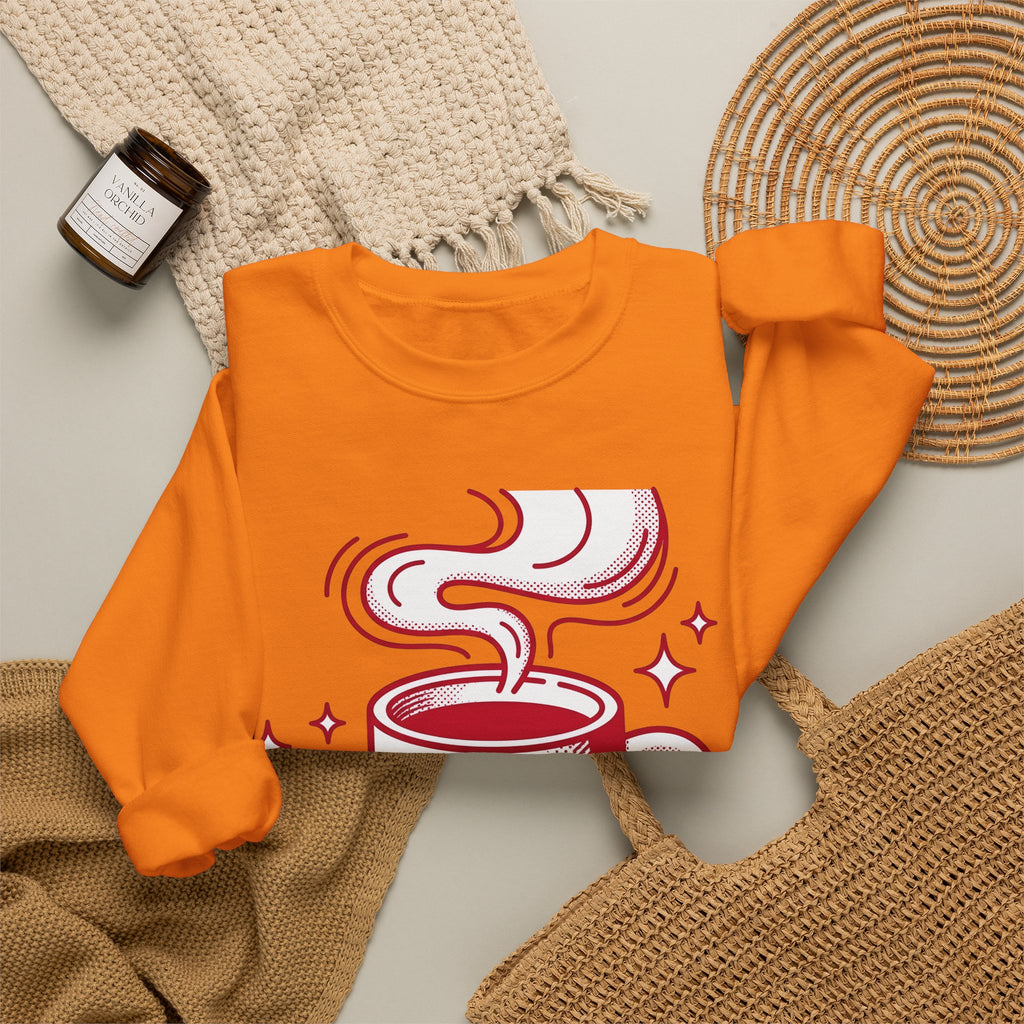 Coffee Cup Sweatshirt St. Valentine's Day Coffee Gift Women Pop Art Sweatshirt Sweatshirt Sweatshirt Valentine Fan Pop Art Sweatshirt Coffee Design Retro Stars Sweatshirt