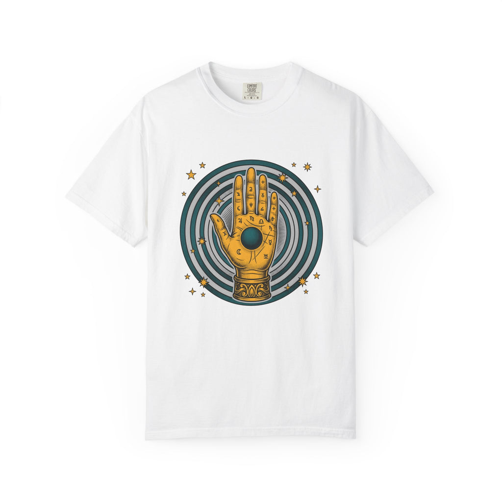 Fortune Hand T-Shirt Astrology Esoteric Gift Women Ethnic T-Shirt Palmistry T-Shirt Zodiac Fan Tribal T-Shirt Mystical Graphic Classic Astrological