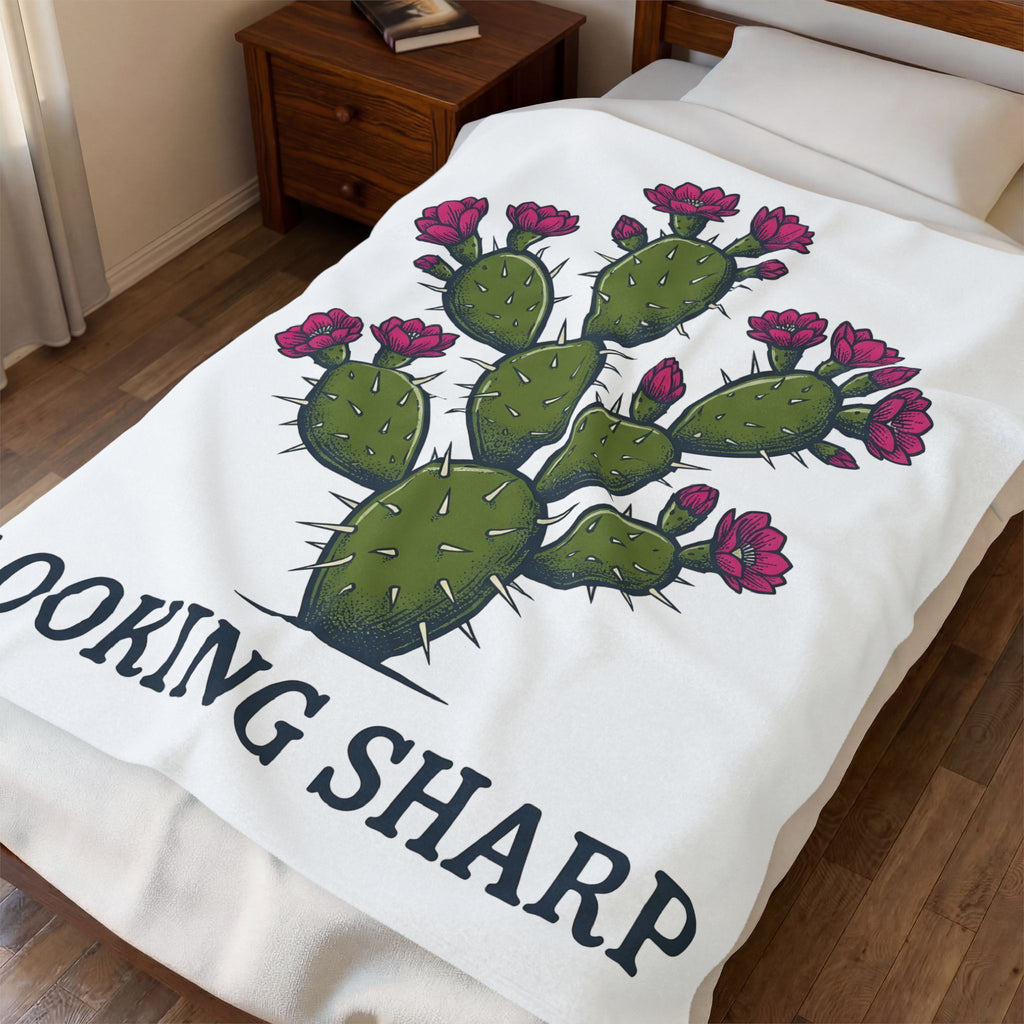 Cactus Graphic Blanket Cowgirl Western Gift Women Bold Blanket Succulent Blanket Rodeo Fan Graphic Blanket Country Graphic Vintage Flower Blanket