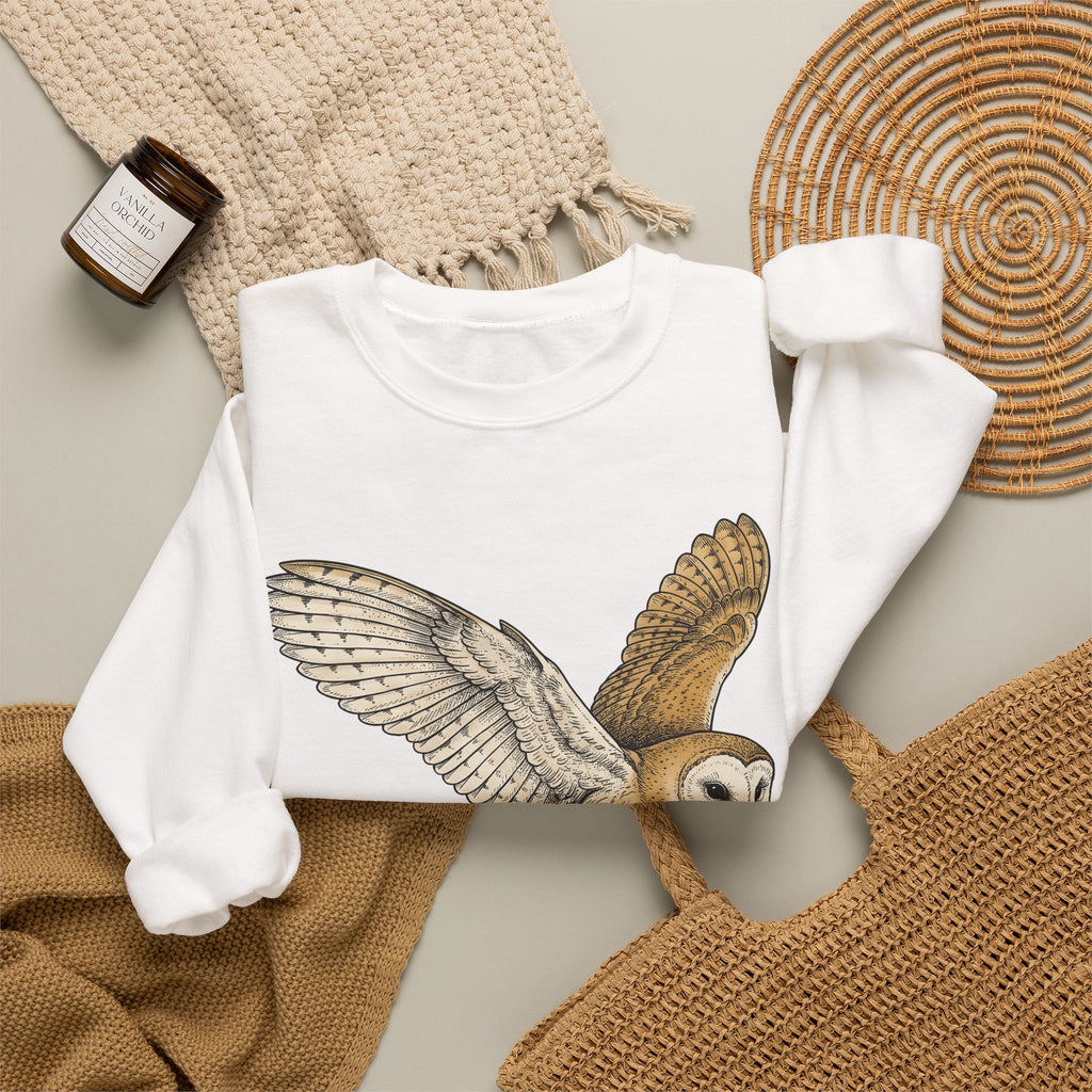 Barn Owl Sweatshirt Christmas Pets Gift Women Cartoon Sweatshirt Owl Sweatshirt Xmas Fan Owl Sweatshirt Animal Graphic Classic Globe Lights Sweatshirt