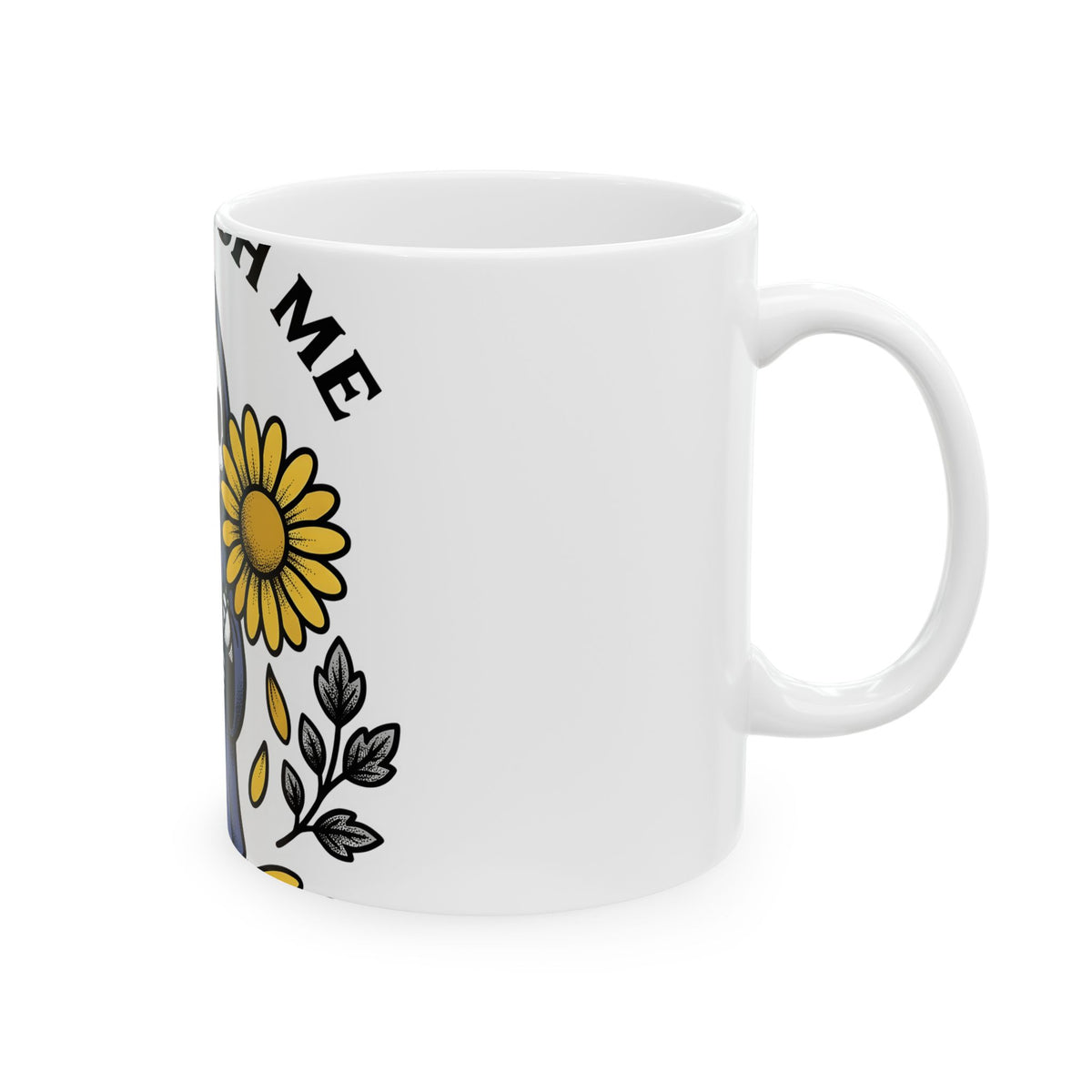 Death Figure Mug Halloween Witchcraft Gift Women Doodle Mug Grim Reaper Mug Horror Fan Skeleton Graphic Mug Classic Bloom Mug
