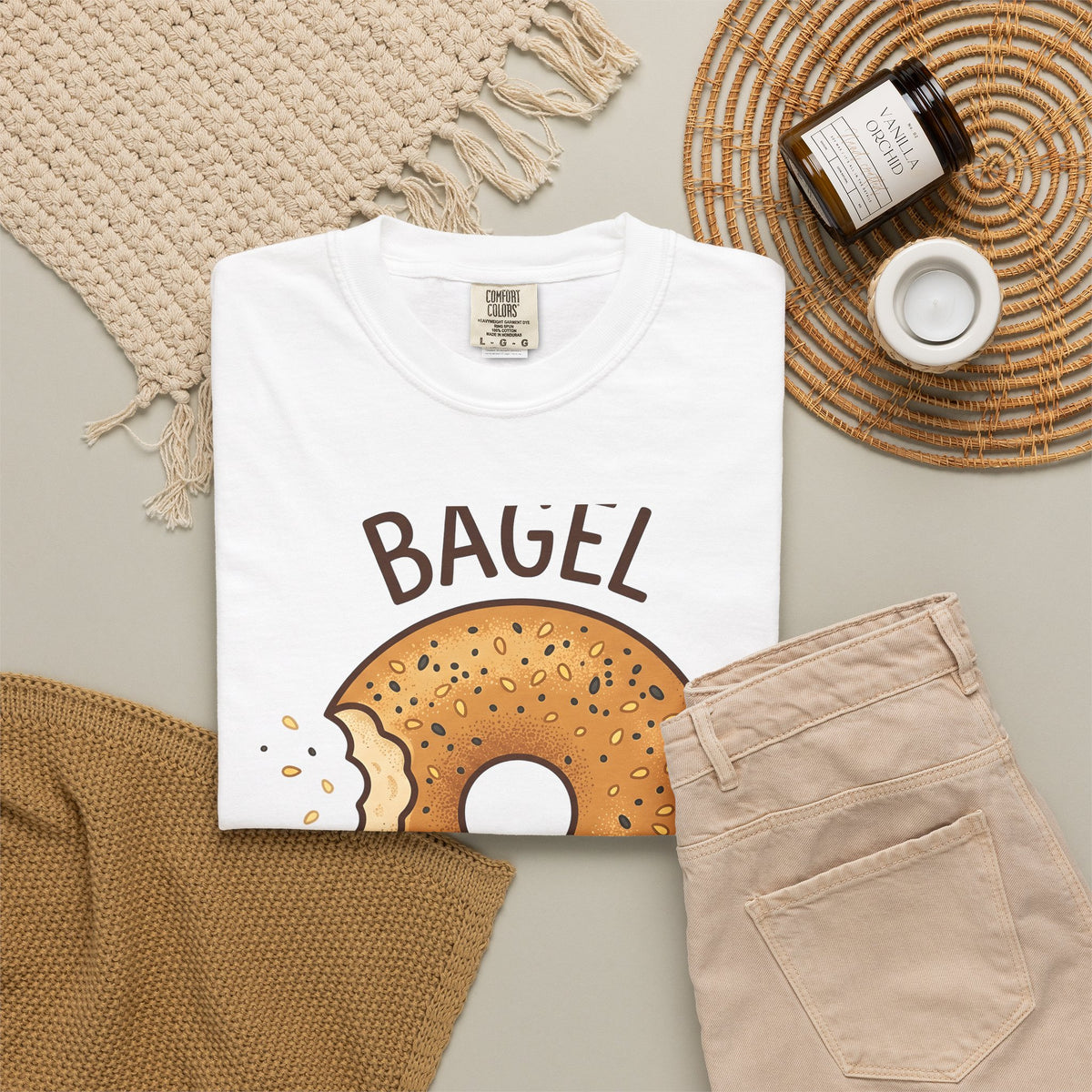 Bagel Desserts Morning Gift Doodle Bagel Pastry Fan Hand Drawn Breakfast Old School T-Shirt