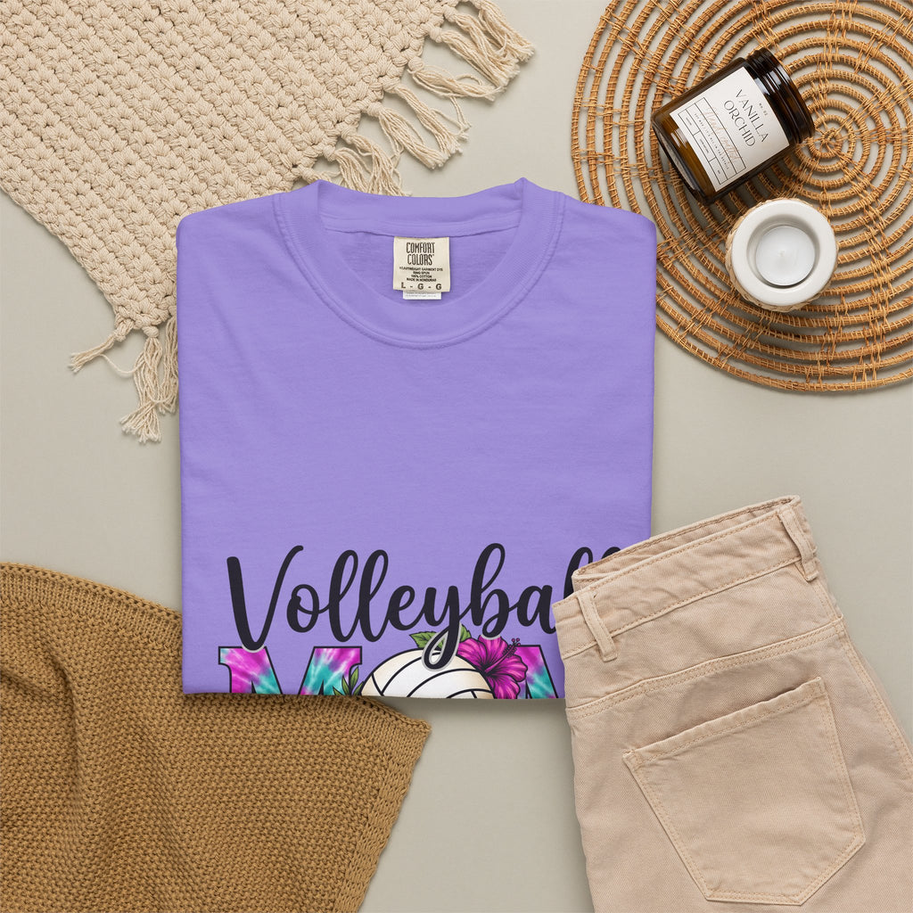 Volleyball Floral T-Shirt Volleyball Mom Sports Gift Women Tie Dye T-Shirt Volleyball T-Shirt Volleyball Enthusiast Batik T-Shirt Athletic Graphic