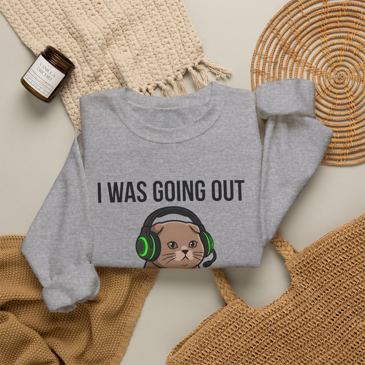 Gamer Cat Sweatshirt Cat Gaming Gift Women Cartoon Sweatshirt Kitty Sweatshirt Feline Fan Comic Sweatshirt Gamer Graphic Kawaii Headset Sweatshirt